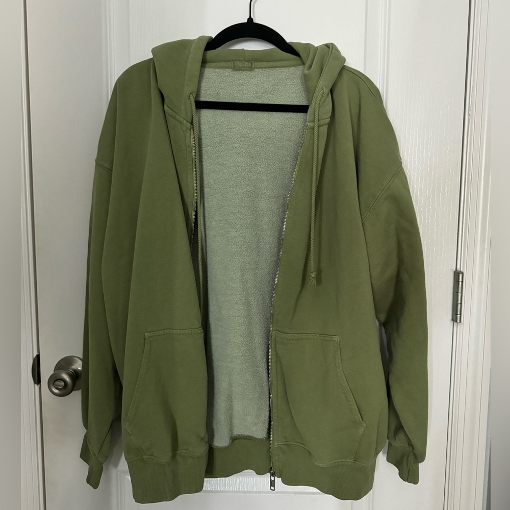 Green John Galt Oversized Zip Up
